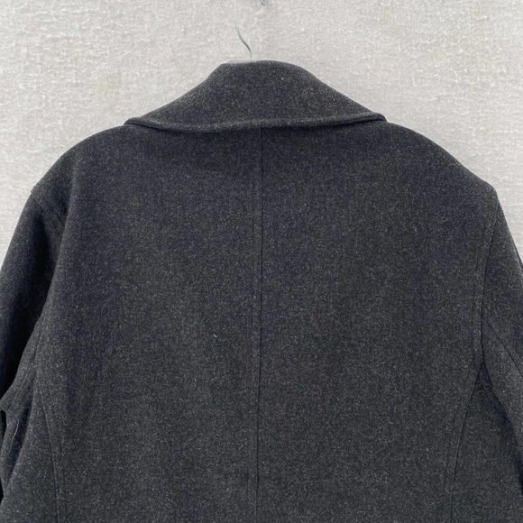 J Crew Wool Cashmere Pea Coat Womens LARGE Gray Jacket Double Breasted - Picture 6 of 10